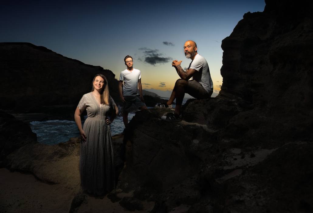 Oahu family portrait photographer Ryan Sakamoto likes to capture images at sunrise. Family photographer, Honolulu-based Ryan Sakamoto.