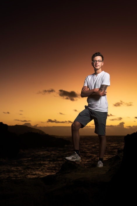 Senior portrit at Eternity Beach on the east side of Oahu.