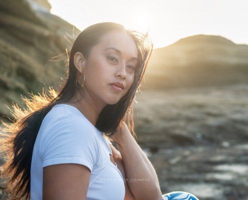 Individual photo shoot at sunrise on the east side of Honolulu.