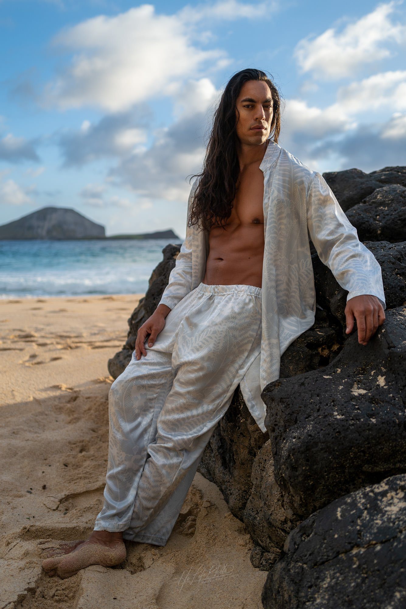 Model photoshoot with David at Makapu'u beach, on Oahu's North Shore, a popular location for Oahu photographers. 