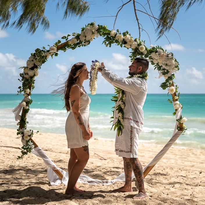 Outdoor on location Honolulu elopement photographer, Ryan sakamoto capturing images that can be fouund only in Hawaii.