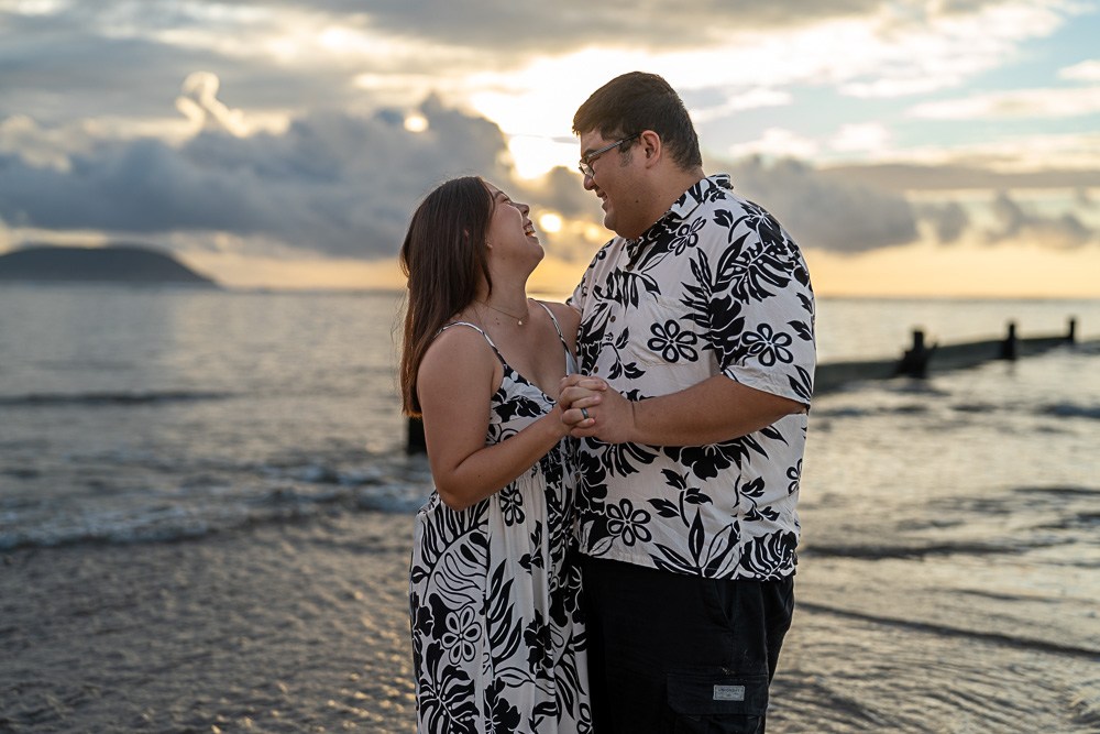 Couples photo shoot dancing at sunrise & having a fun time.