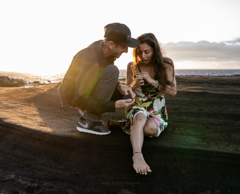 Suprise proposal at sunrise on Oahu.